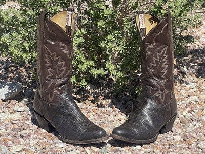 Sanders Western Men s Cowboy Boots. Mens Size 9 D. Dark Red Leather W/ Stitching