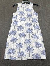 TOMMY BAHAMA Palm Banks Linen High Neck Sleeveless Shift Dress XS