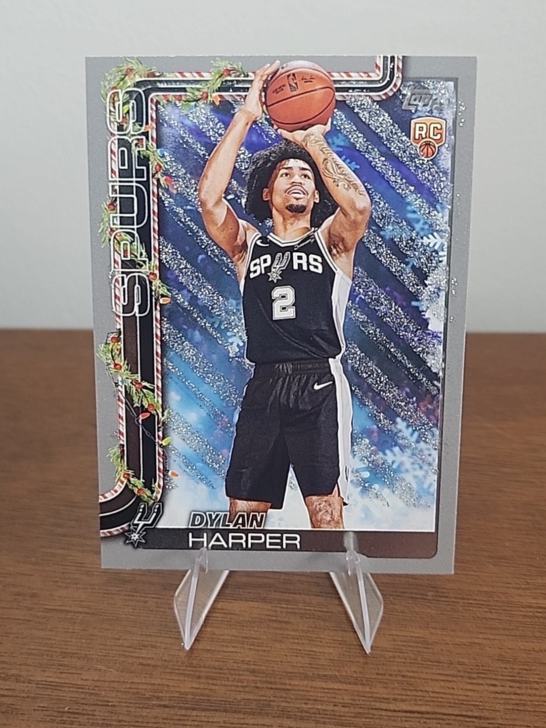 2025-26 Topps Holiday - Dylan Harper #H162 Holiday Silver Glitter (RC)