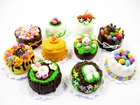 Miniature 10 Easter Cake 1:12 Dollhouse Tiny Food Cake Bakery Clay Supply 16922