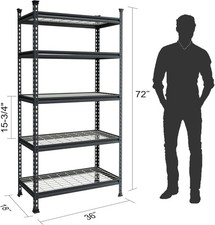 WORKPRO 5-Tier Metal Garage Shelving Unit 36  W x 18  D x 72  H Adjustable Storage