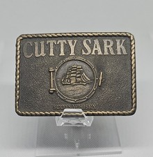 Cutty Sark Scots Whisky Belt Buckle Vintage Cast Brass Tone Limited Edition