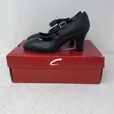 Capezio Manhattan 653 Character Dance Shoes Black Leather Women's Size 4.5W