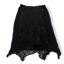 Long Black Flowy Mesh Skirt Fairycore Goth Whimsygoth Boho