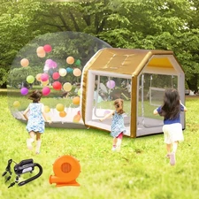 10FT Gold Inflatable Bubble House Dome Tent with Air Blower for Kids Party