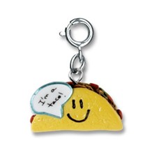 New Silver Tone Girl's CHARM IT I'M A TACO SMILEY FACE For Children's Bracelet