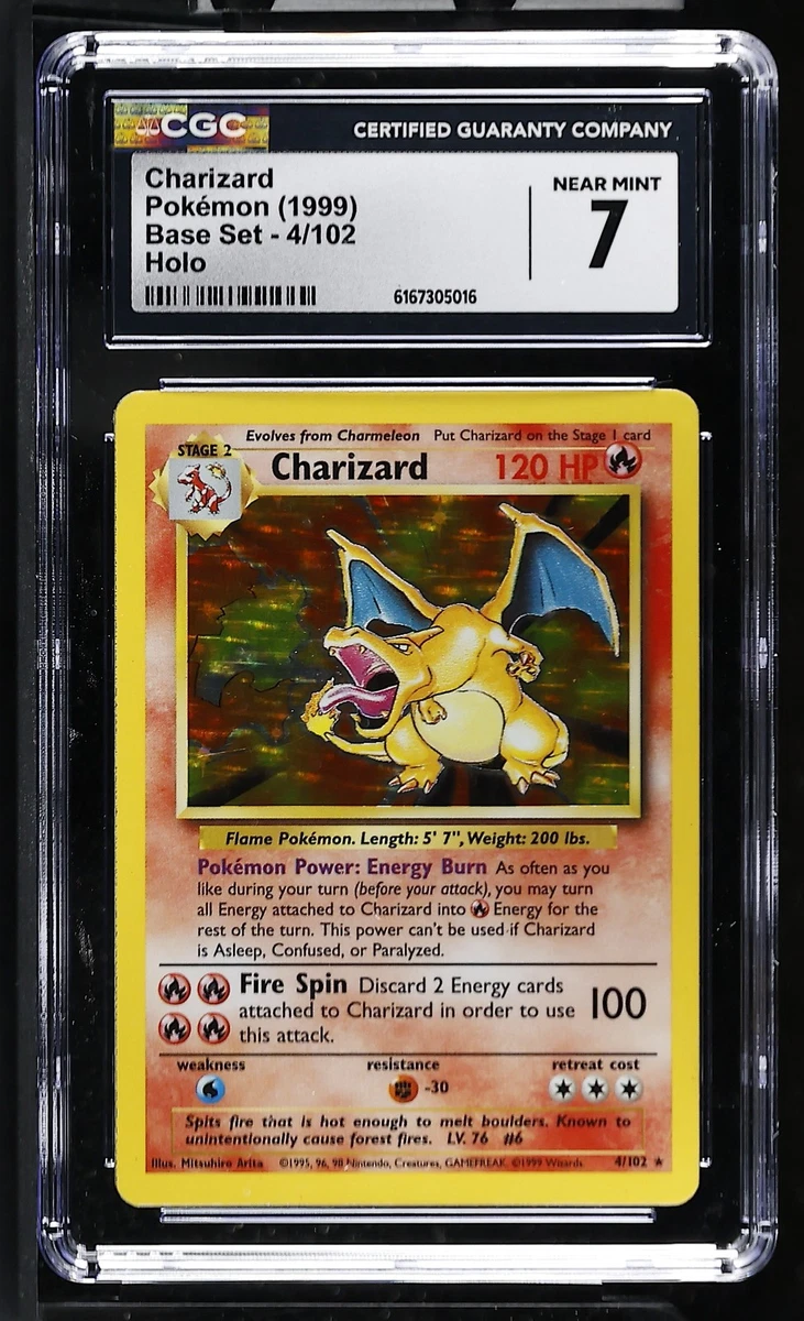 Pokémon TCG Base Set Charizard Grade 7 Individual Collectible Card