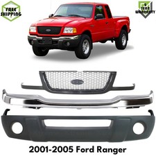 Front Bumper Face Bar Chrome Steel Grille Assembly For 2001-2005 Ford Ranger Front Bumper Face Bar Chrome Steel Grille Assembly For 2001-2005 Ford Ranger