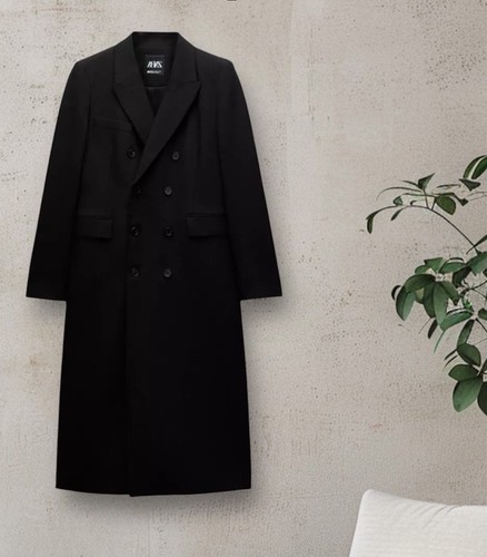 NWTZARA229TAILORED DOUBLE BREASTED LONG SLEEVES COAT ZW COLLECTION