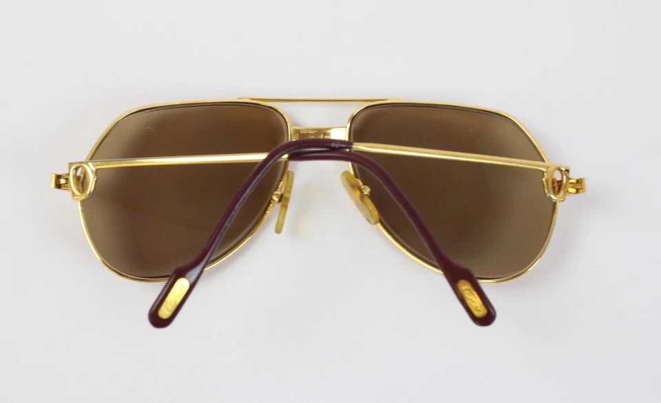Cartier 5616 Santos Vintage-Pilotenbrille vergoldet (494 H14) - Bild 4 von 4