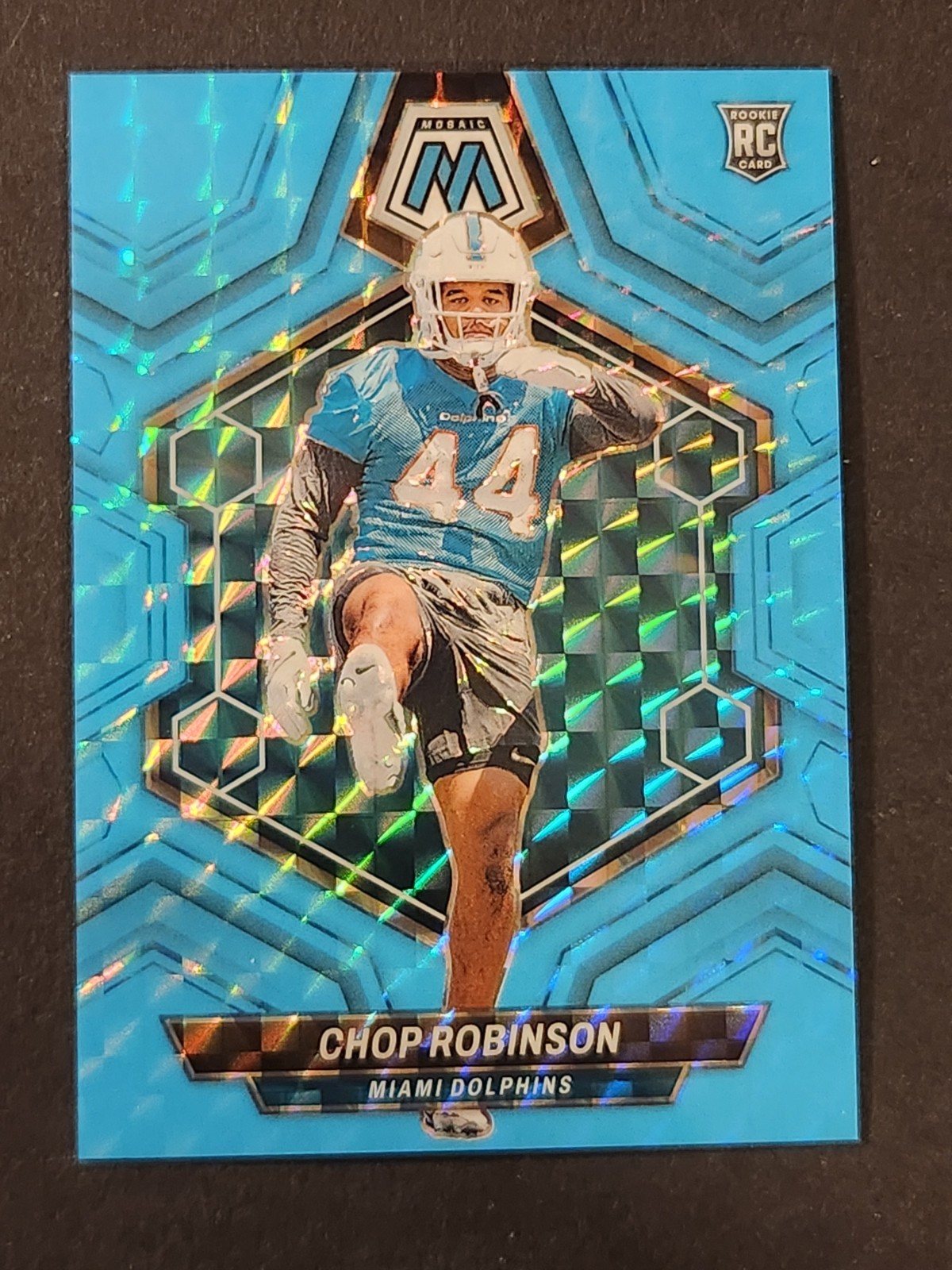 2024 Mosaic Chop Robinson Blue Fluorescent Rookie 2/15 Dolphins #321