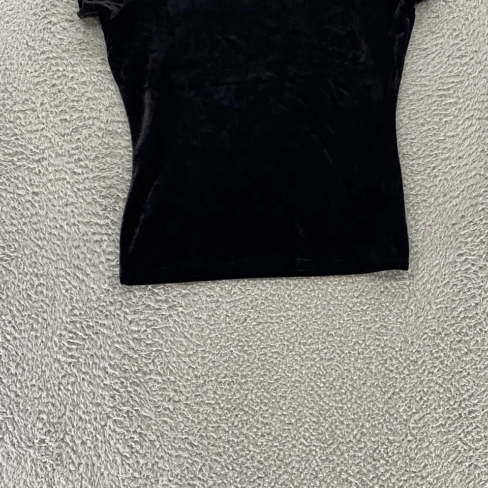 Camisa vintage INC para mujer mediana Y2K terciopelo cuello falso elástico top bruja gótica Foto 3 de 4