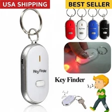 LED Anti-Lost Key Finder Key Locator Keychain Whistle Sound Control Keyring Use