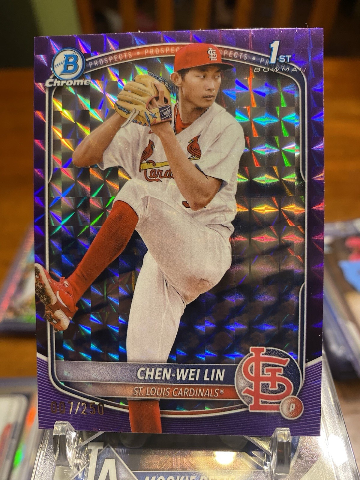 2025 Bowman Chrome Prospects Chen-Wei Lin #BCP-141 Purple /250