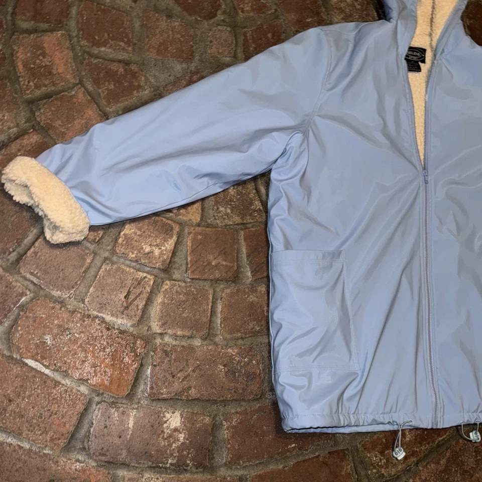 Abrigo de Colección Selene Sport PVC Shell Forrado Sherpa, Azul Claro Con Guantes 2X Foto 4 de 4