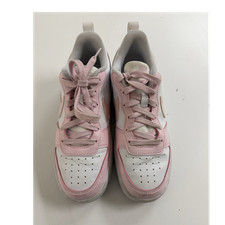 Nike Girls Pink White Low Top Sneakers US 5.5Y Lace Up Mesh Comfort
