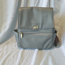 Freshly Picked Mini Classic Diaper Bag Backpack Gray Vegan Leather Designer Luxe
