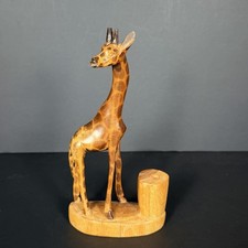 Vintage Hand Carved Wooden Giraffe African 9" tall Figurine Home/Desk Decor