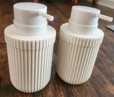 Target Room Essentials Ribbed Soap Pump Dispenser Ivory Resin Refillable, 1 Pack