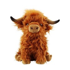 BMZRJM Stuffed Animals Highland Cows Stuff Fluffy Cattle Dolls 11 Inch, Brown