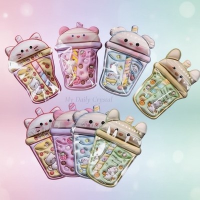20 Kawaii Boba Bears Gift Bags Drink Style Press Seal Mylar Treat Party Favors