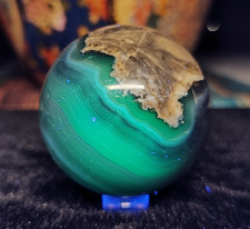 Sfera di Cristallo 245g 56mm Minerale Agata Vulcanica UV Reattiva Reiki Chakra