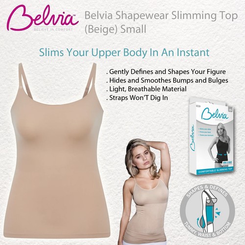 Belvia Shapewear Top dimagrante (Beige) Small 8-10 - Foto 5 di 5