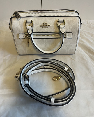 Coach Mini Rowan White Signature Logo 