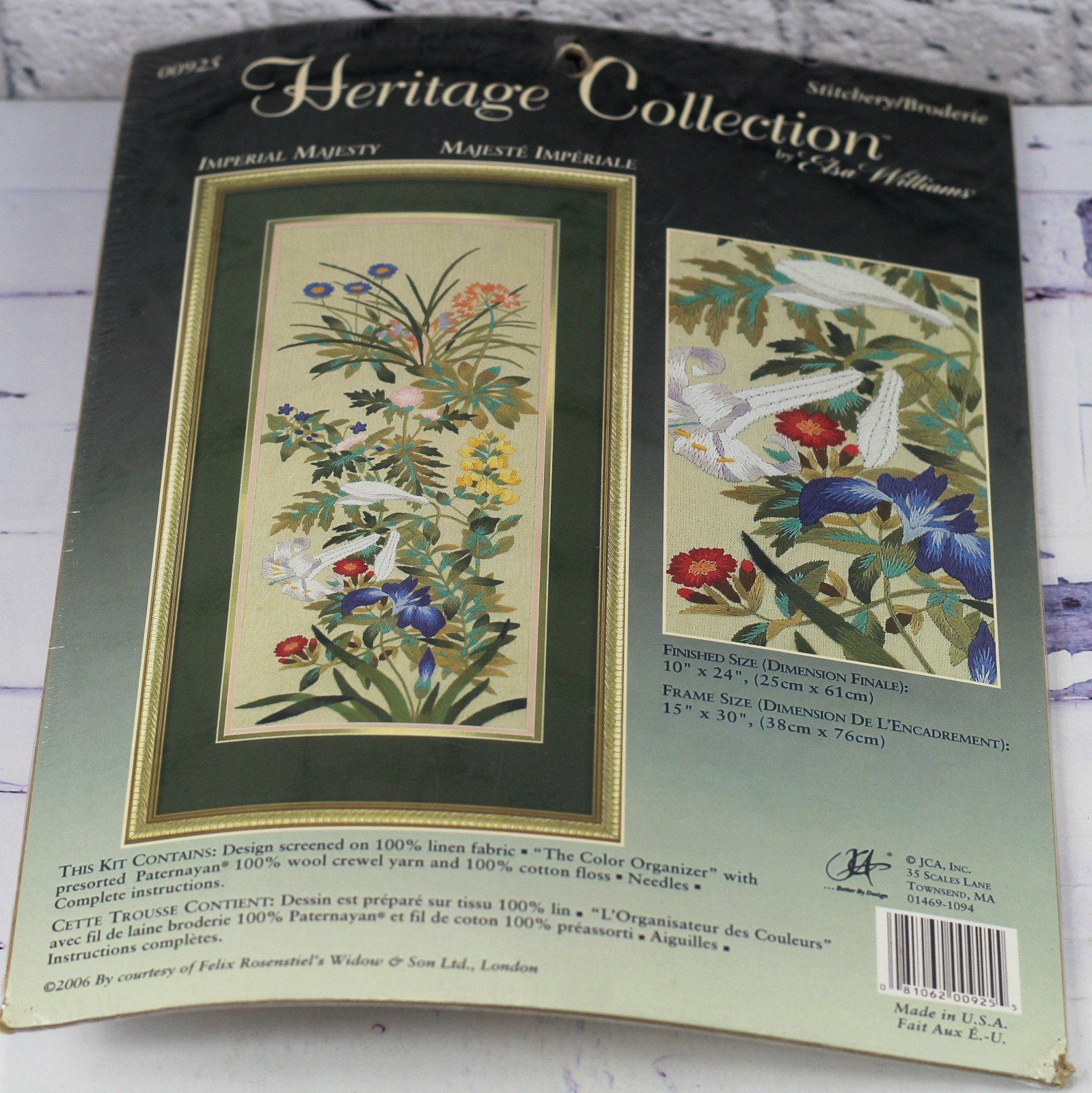 Crewel Embroidery Kit Elsa Williams Daylily Daylilies Floral Mid Century Panel