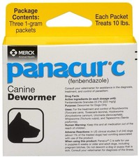Panacur C Canine Dewormer Treatment Three 1-Gram Packets