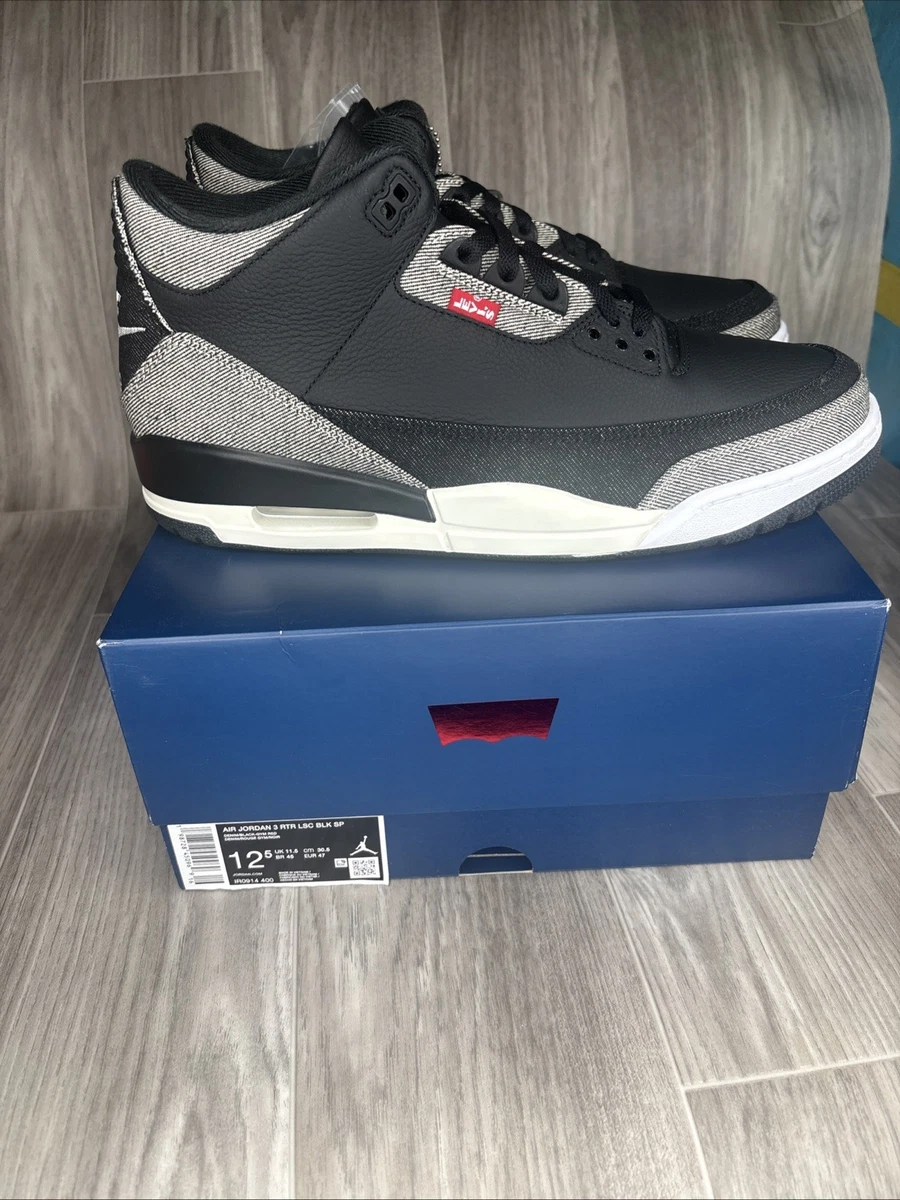 Levi's x Air Jordan 3 Retro SP Black Denim for Sale | Authenticity