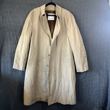 London Fog Maincoats Trench VTG Beige Removable Faux Fur Liner Men s 44 Long