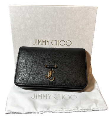 Jimmy Choo Lili Black Pebbled Leather Crossbody Authentic NWT Dust Bag and Box