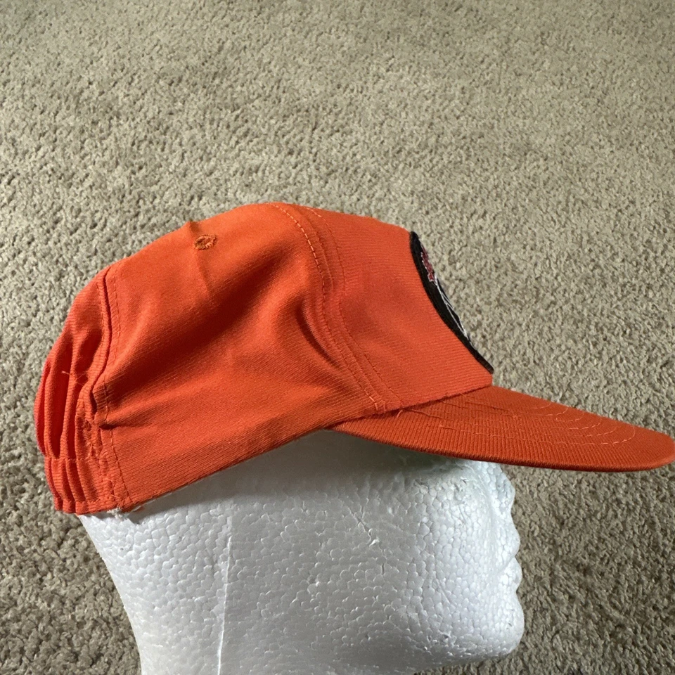 Vintage Yamaha Hat Cap Men M/L Orange Fitted Stretch New Era Pro Model 80s - Image 4 of 4