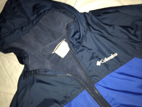 Columbia Kids Windbreaker Jacket Hoodie LARGE 14 / 16 Two Tone Blue Full Zip - Picture 2 of 10
