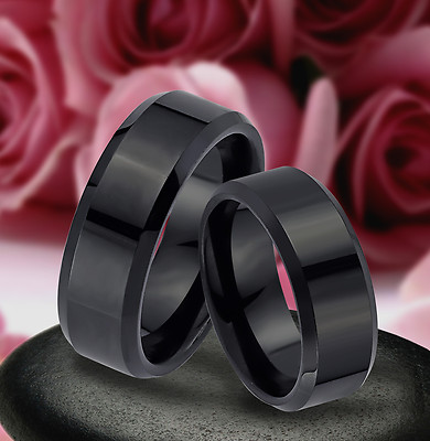 2 WOLFRAM TUNGSTEN TRAURINGE RINGE BLACK & GRAVUR GRATIS , TUNGSTEN  JW42
