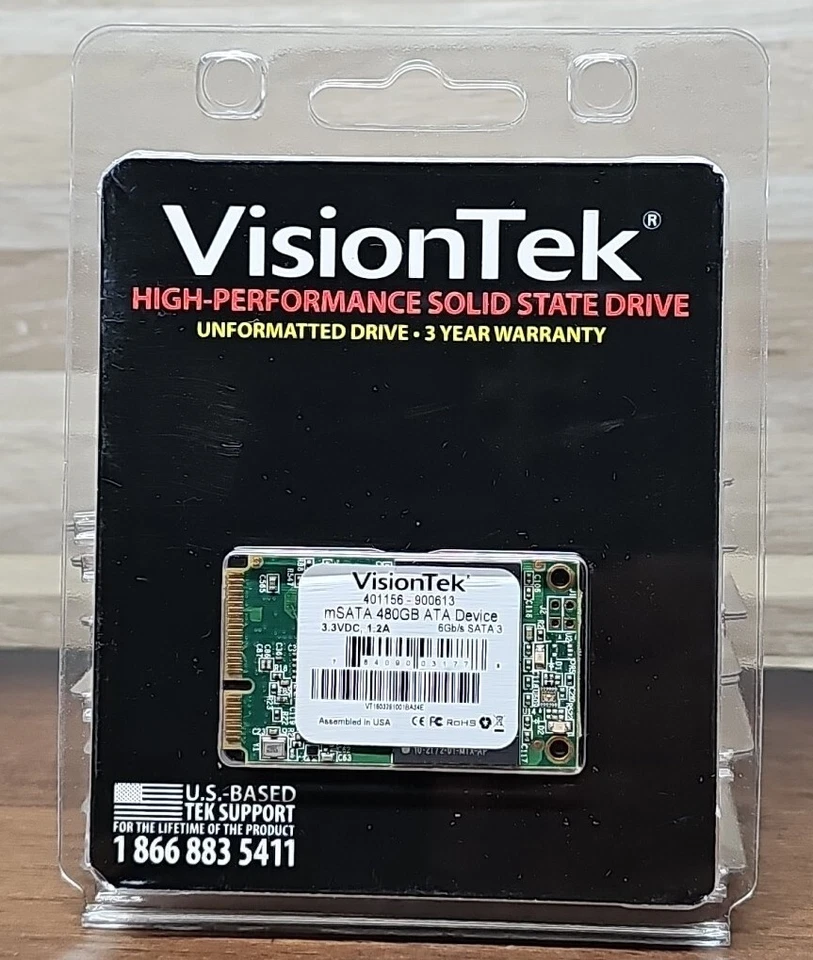 NEW Visiontek 900613 Solid State Drive 480 GB 480GB mSATA SSD TAA - Image 2 of 3