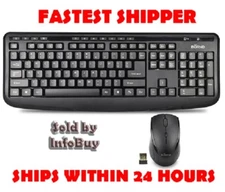 Wireless Multimedia Keyboard w/mouse M610-FULL SIZE- 2.4GHz 104-Key-SHIPS IN 24