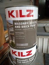 KILZ 1 Gal, Masonry, Stucco and Brick Paint, Interior/Exterior, Flat, Gray