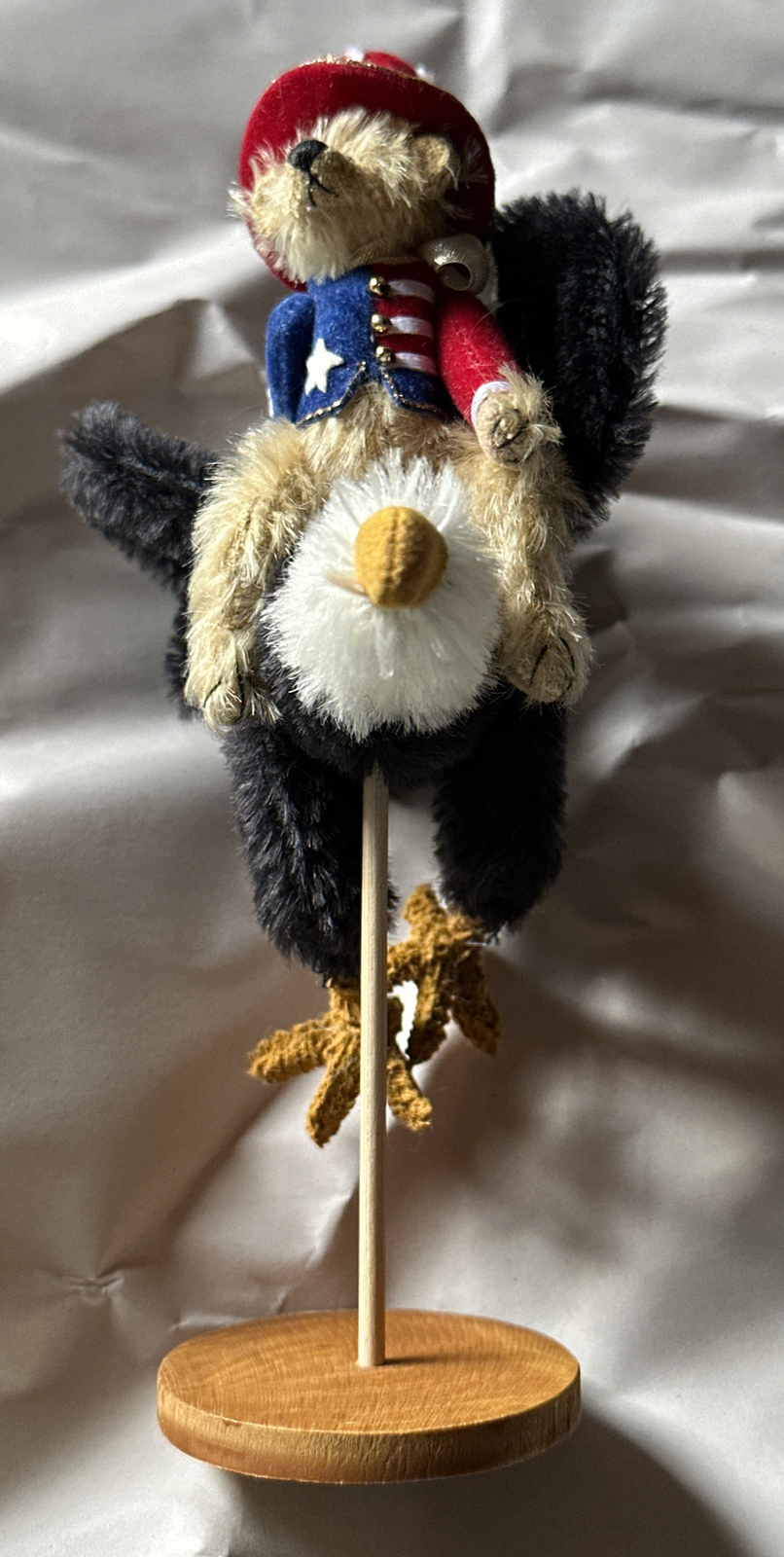 DEB CANHAM ARTIST DESIGNS DCAD SPIRIT OF AMERICA PATRIOTIC BEAR ON BALD EAGLE