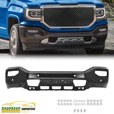 Black Front Bumper Cover Face Bar For GMC Sierra 1500 2016-2019 W/ Sensor Hole