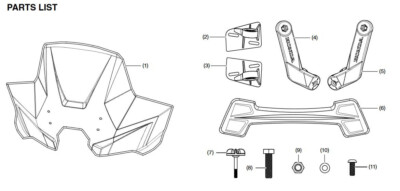 2015-2025 Genuine OEM Honda TRX 500 520 Quick Release Windscreen