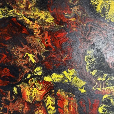 Abstract Acrylic Painting on Canvas Abstract Art  12 By 12 In OOAK Painting
