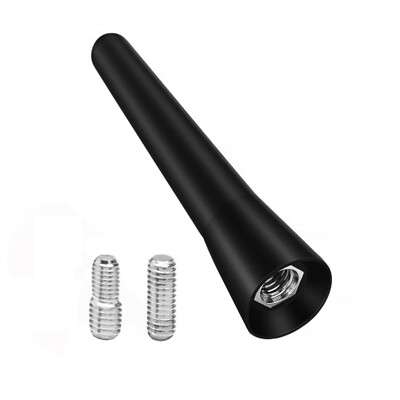 Bolwins M14 6.5cm Short Car Antenna – Roof Mount, DAB, Black, With M5/M6 Adapters, Universal