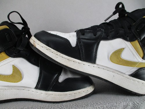 Jordan 1 Shoes Kids 5Y Black Gold White Mid Camo GS Grade School Logo Sneakers - Picture 10 of 17