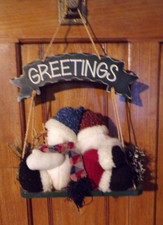 Snowman Welcome Wall Plaque Sign Holiday Wood Decor Christmas Xmas 13