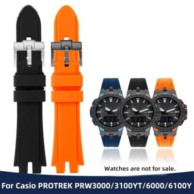 Herren Silikon Armband passend für Protrek Serie PRW-6100Y/3000/3100/6000