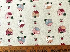 Vintage Cotton Fabric Country Classics Heart In Hand by Ameritex by 1/2 Yard