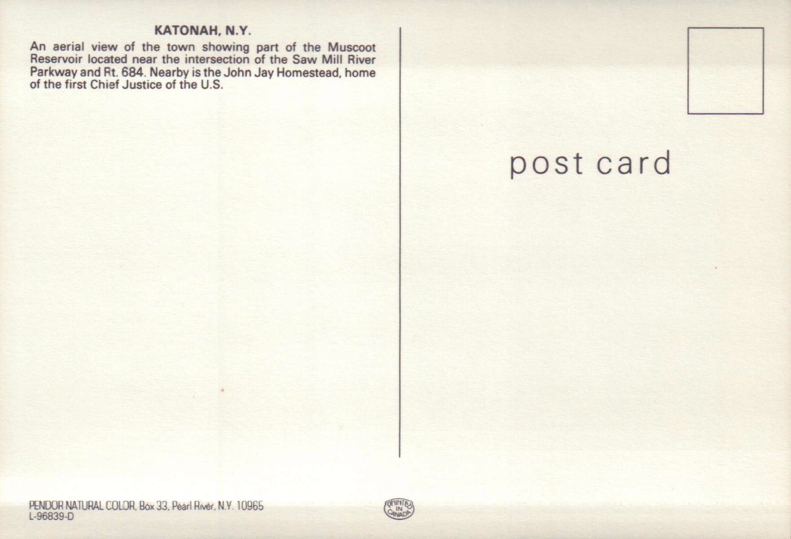 Aerial View of Katonah, New York, Muscoot Reservoir, Route 684, NY