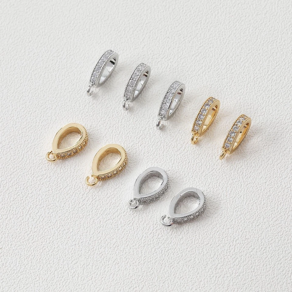 6 шт циркониевых овальных застежек-подвесок с открытой петлей съемный зажим соединитель - Изображение 4 из 4